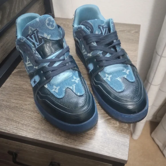 Louis Vuitton Blue Athletic Sneakers with Distinctive Design